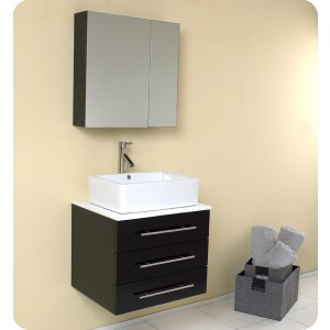 Fresca Modella Espresso Modern Bathroom Vanity w/ Medicine Cabinet